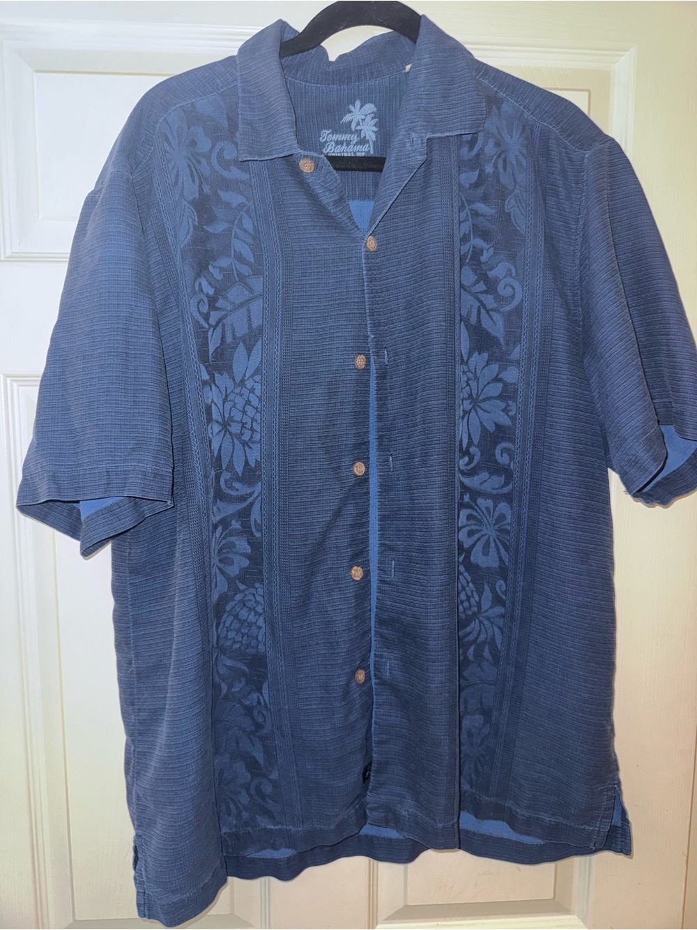 Tommy Bahama Deep Navy Textured Short-Sleeve Shirt